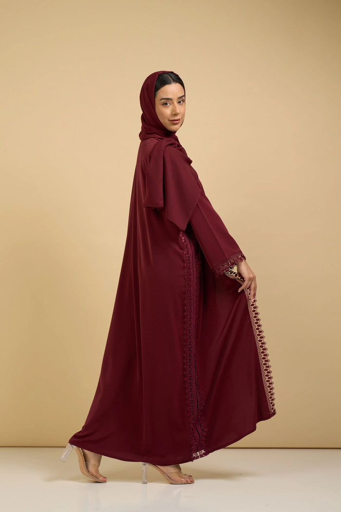 Crimson Elegance Abaya