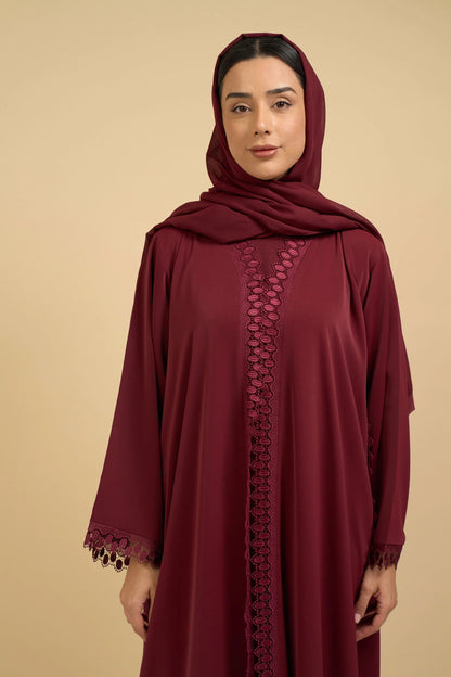 Crimson Elegance Abaya