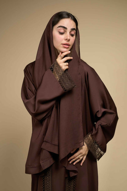 Mocha Lace Abaya