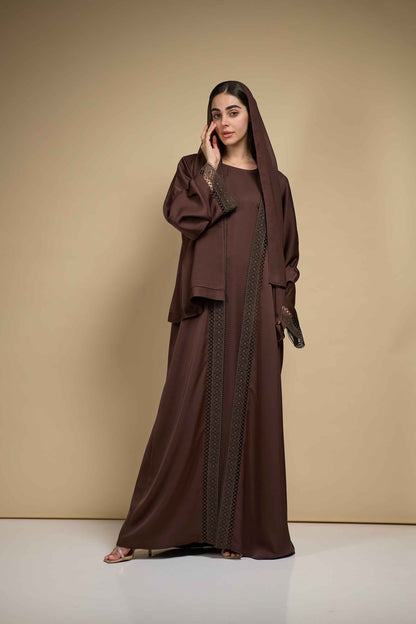 Mocha Lace Abaya