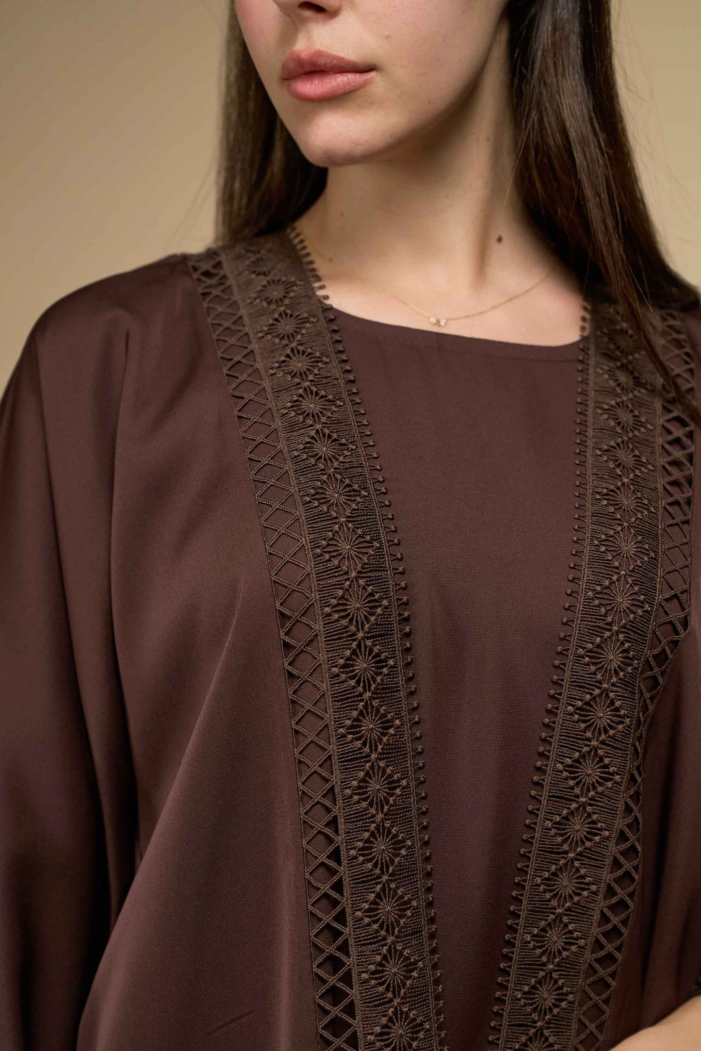Mocha Lace Abaya