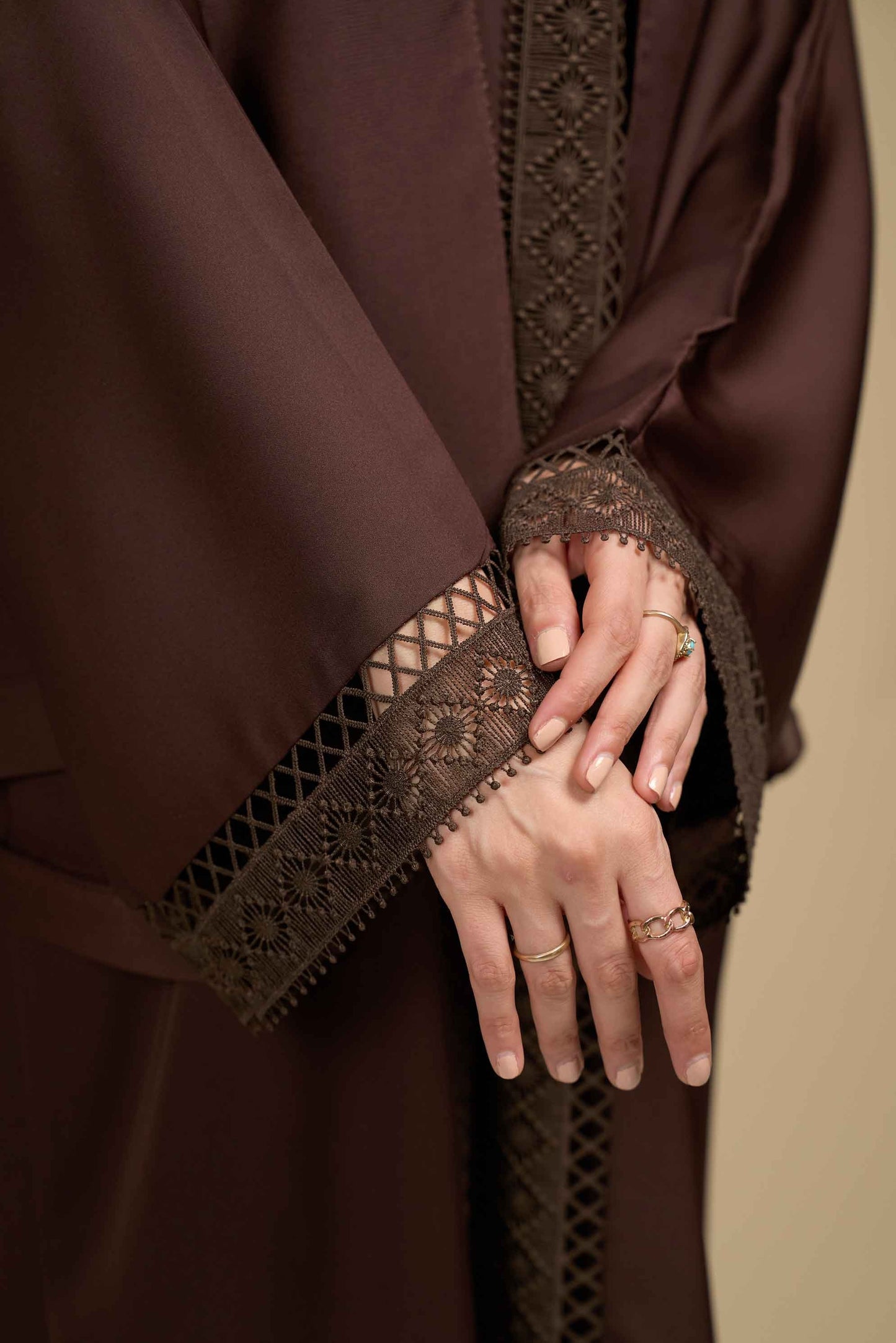 Mocha Lace Abaya