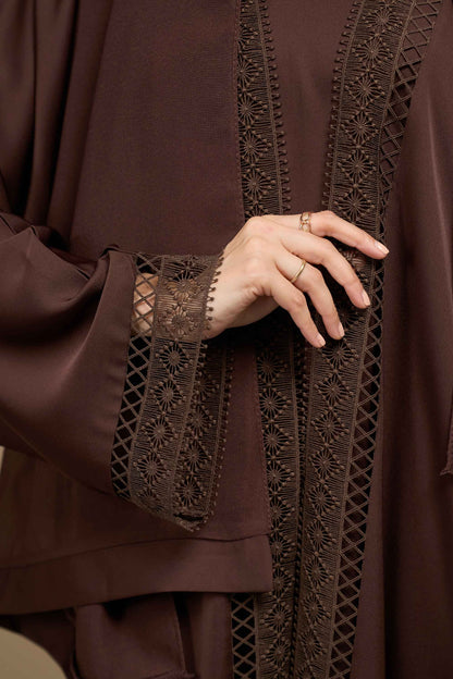 Mocha Lace Abaya