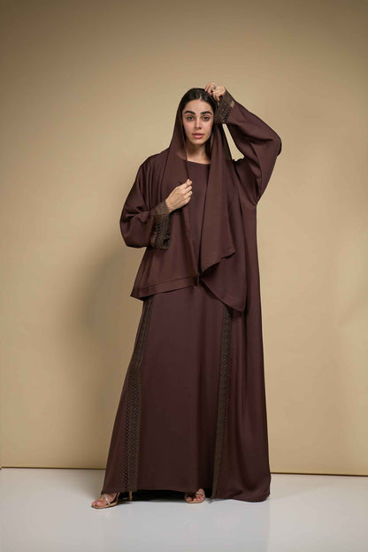 Mocha Lace Abaya