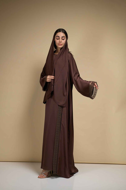Mocha Lace Abaya