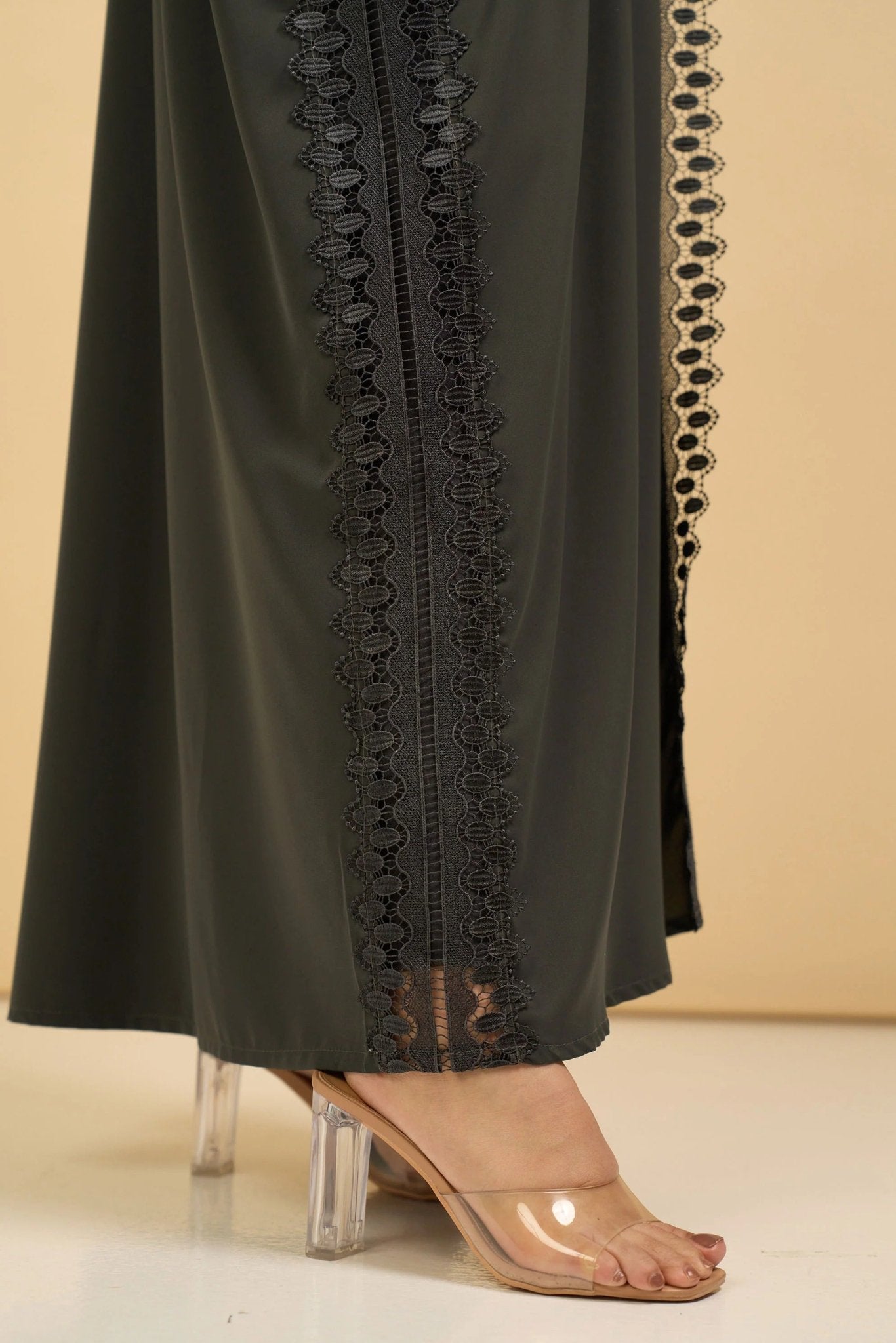 Serene Charcoal Abaya - Awrah Abayas UAE